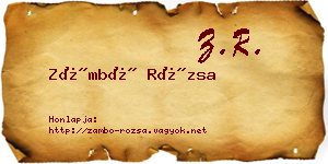 Zámbó Rózsa névjegykártya