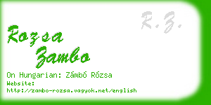 rozsa zambo business card