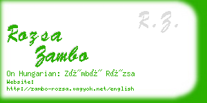 rozsa zambo business card